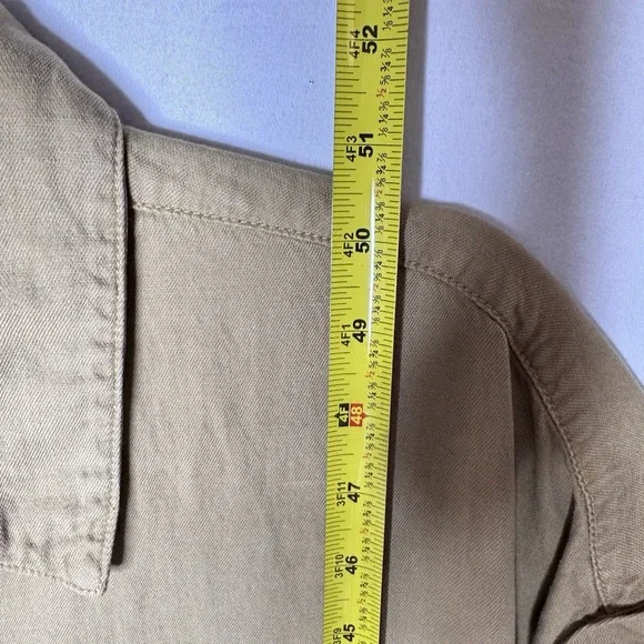 Faherty Dress Sz L Arlie Day Button Shirt Midi Casual Utility Outdoors Linen Bld - Picture 3 of 12